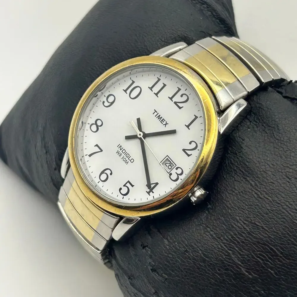 Timex Two-tone Easy Reader Men’s Watch Working New Battery